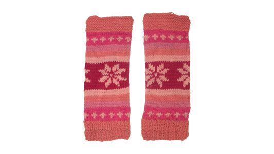 Ladies Womens Winter 100% Wool Leg Warmers Hand Knit Fleece Lined With Side Zips P26