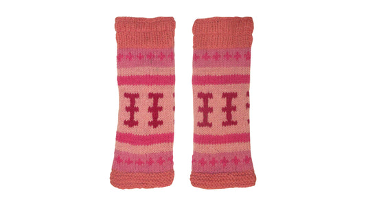 Ladies Womens Winter 100% Wool Leg Warmers Hand Knit Fleece Lined With Side Zips P28