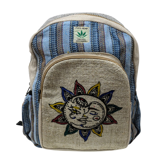 Himalayan Natural Hemp Cotton Sun/Moon Eco-Friendly Travel Backpack with Multi Pockets P2