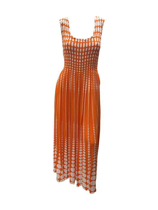 Womens Ladies Plus Size Curve Handmade Boho Abstract Print Maxi Elasticated Sleeveless Dress Free Size Up To UK Size 22 P18