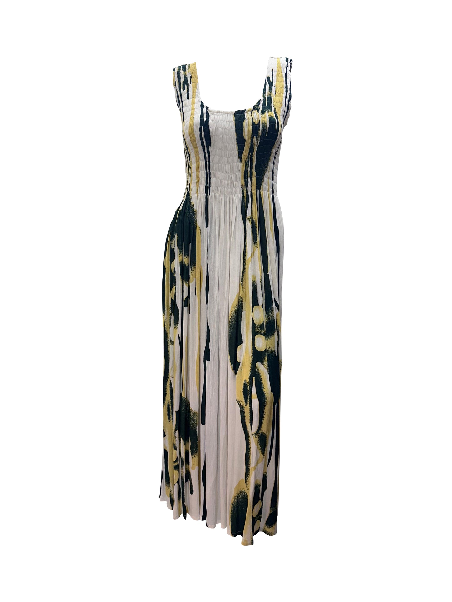 Womens Ladies Plus Size Curve Handmade Boho Abstract Print Maxi Elasticated Sleeveless Dress Free Size Up To UK Size 22 P2