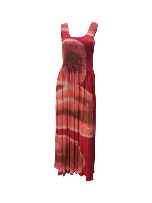 Womens Ladies Plus Size Curve Handmade Boho Abstract Print Maxi Elasticated Sleeveless Dress Free Size Up To UK Size 22 P6
