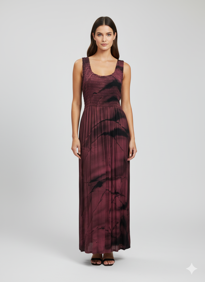 Womens Ladies Plus Size Curve Handmade Boho Abstract Print Maxi Elasticated Sleeveless Dress Free Size Up To UK Size 22 P9