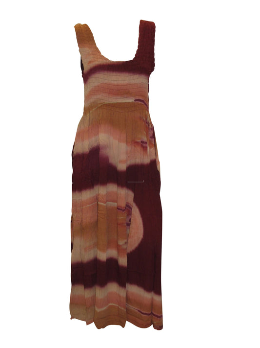 Womens Ladies Plus Size Curve Handmade Boho Abstract Print Maxi Elasticated Sleeveless Dress Free Size Up To UK Size 22 P7
