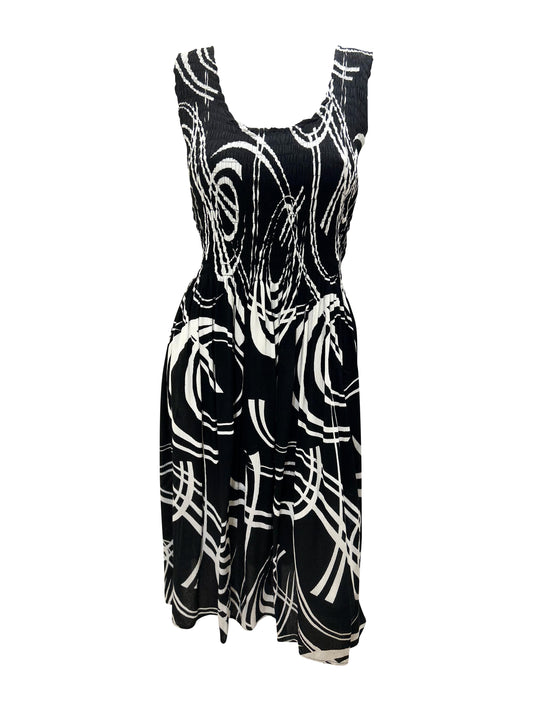Womens Ladies Plus Size Curve Handmade Boho Abstract Print Maxi Elasticated Sleeveless Dress Free Size Up To UK SIZE 24 P16