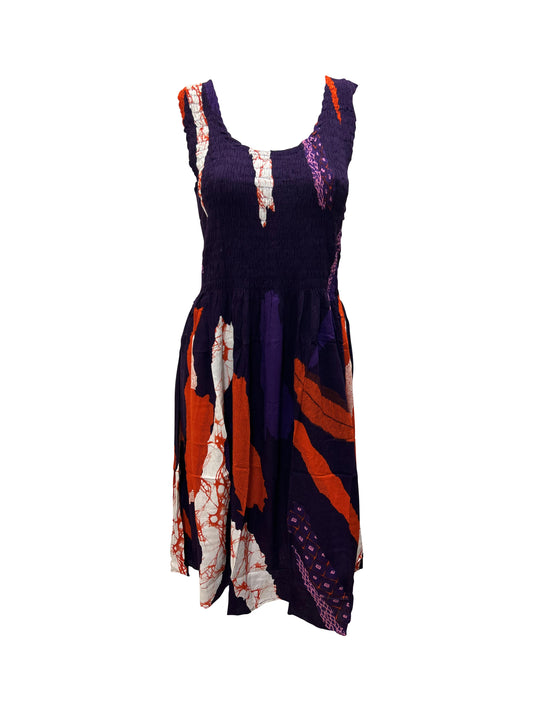 Womens Ladies Plus Size Curve Handmade Boho Abstract Print Maxi Elasticated Sleeveless Dress Free Size Up To UK SIZE 24 P22