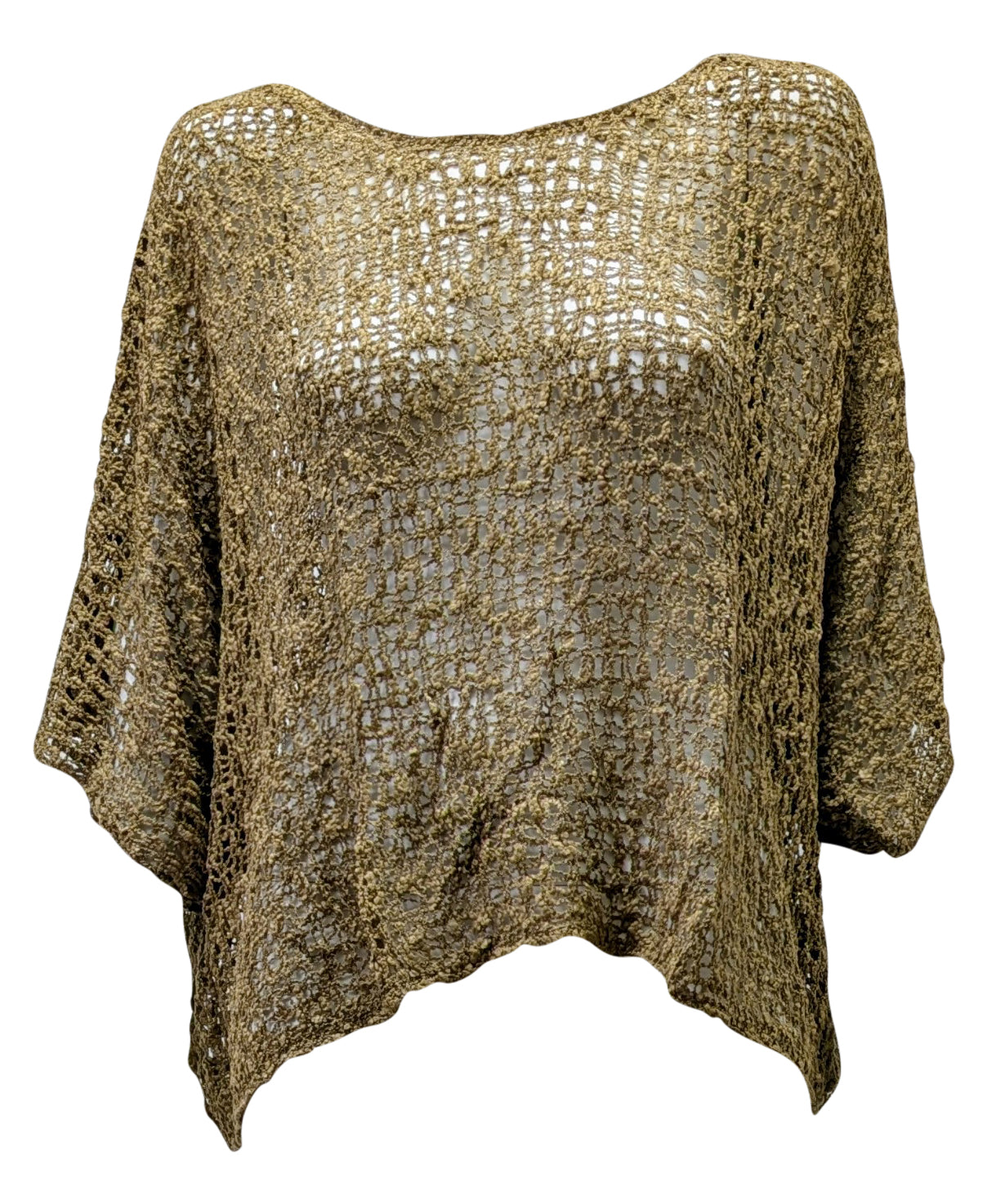 Womens Crochet Oversized Knit Top Batwing Boho Cover up Free Size 8-20
