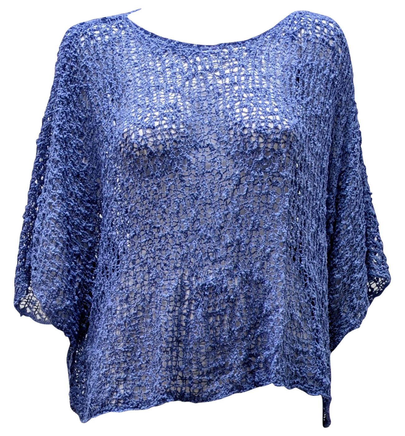 Womens Crochet Oversized Knit Top Batwing Boho Cover up Free Size 8-20