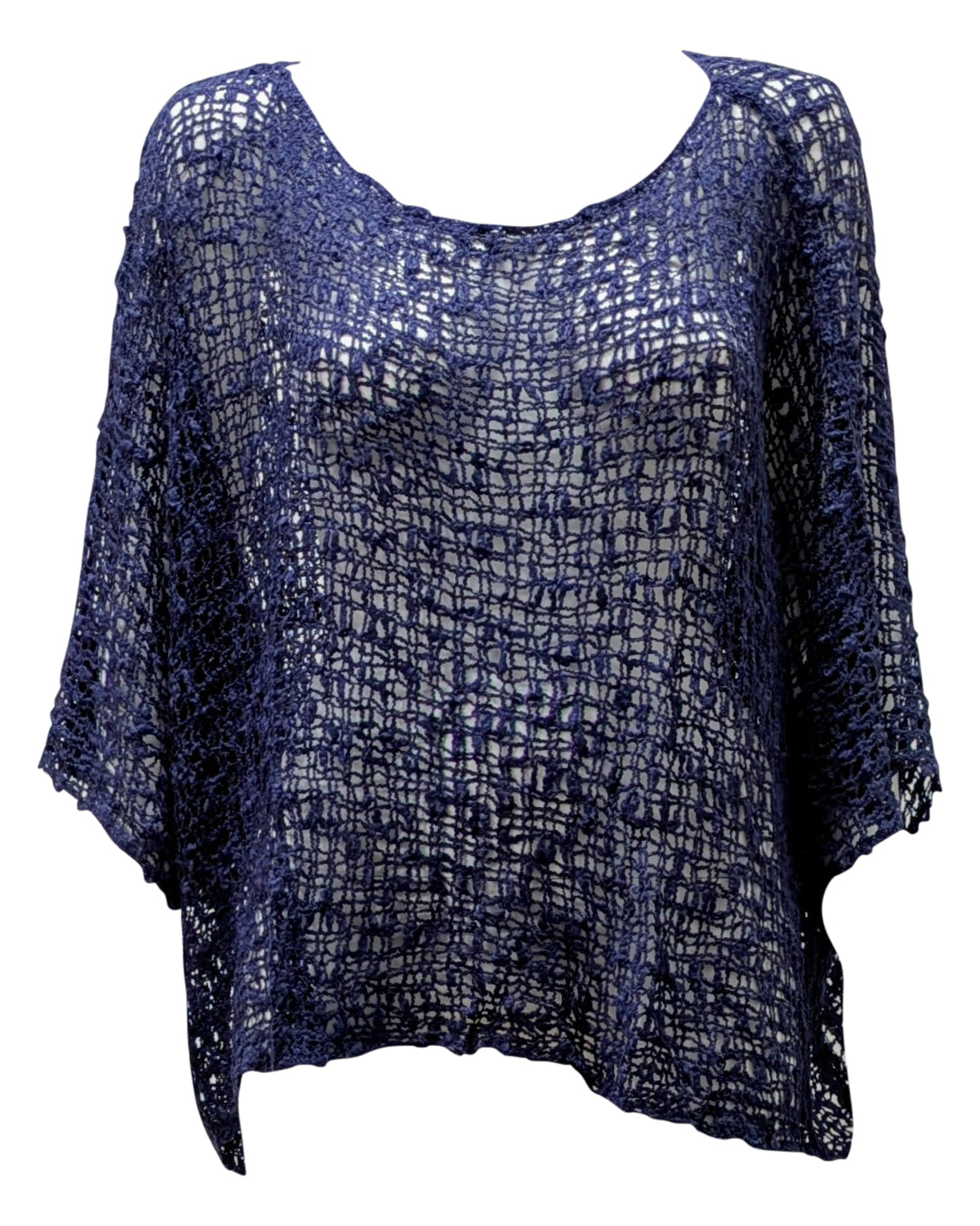 Womens Crochet Oversized Knit Top Batwing Boho Cover up Free Size 8-20