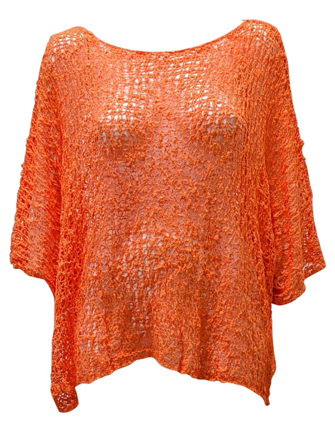 Womens Crochet Oversized Knit Top Batwing Boho Cover up Free Size 8-20