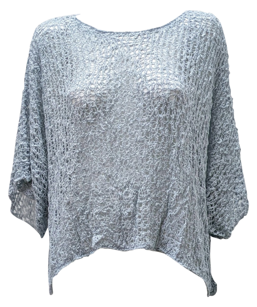Womens Crochet Oversized Knit Top Batwing Boho Cover up Free Size 8-20
