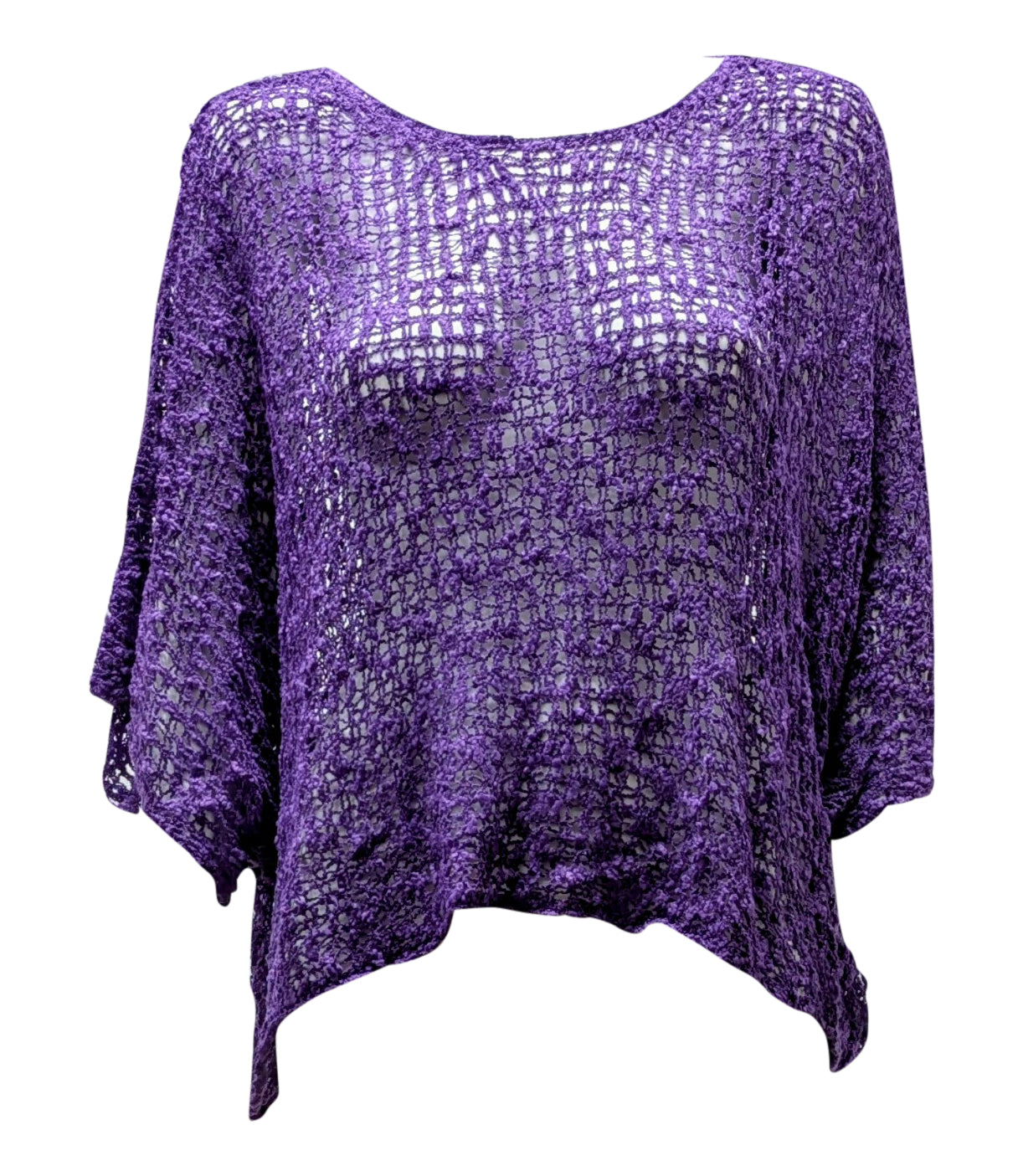 Womens Crochet Oversized Knit Top Batwing Boho Cover up Free Size 8-20