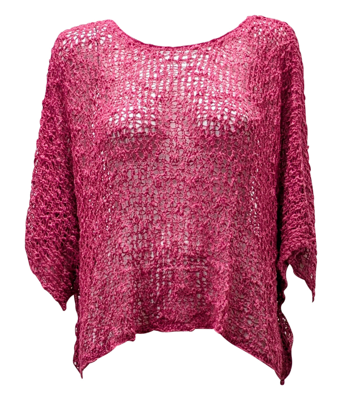 Womens Crochet Oversized Knit Top Batwing Boho Cover up Free Size 8-20