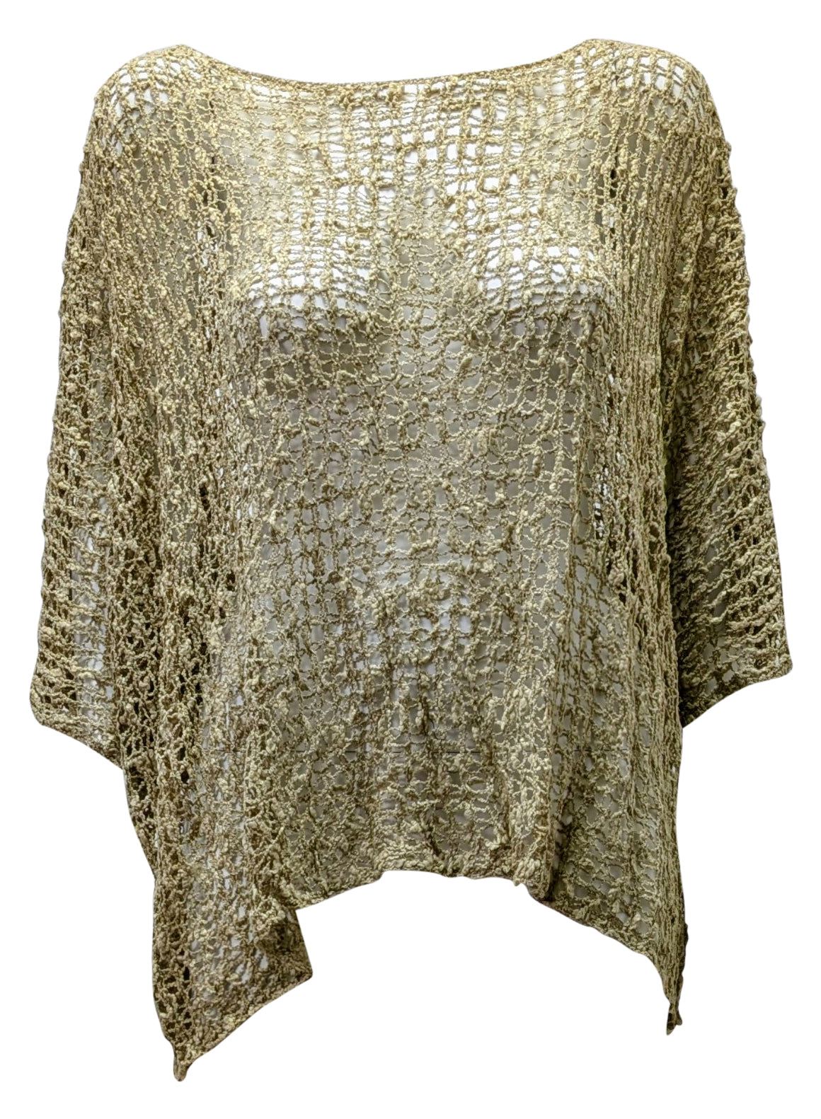 Womens Crochet Oversized Knit Top Batwing Boho Cover up Free Size 8-20