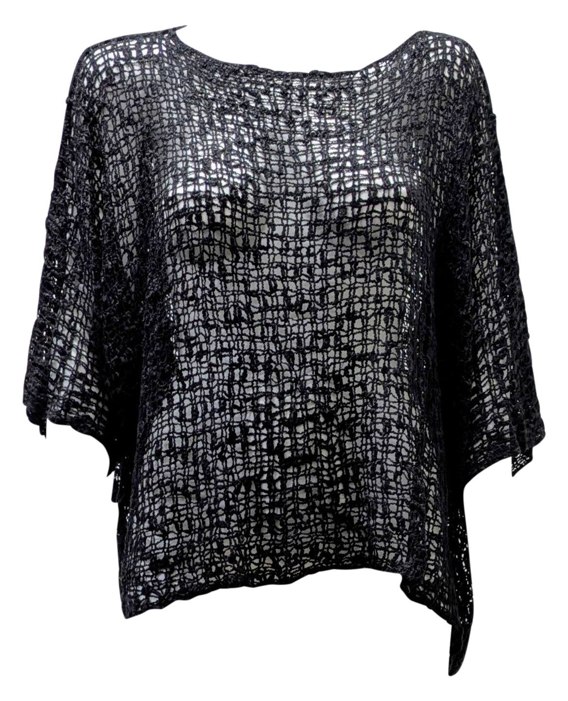 Womens Crochet Oversized Knit Top Batwing Boho Cover up Free Size 8-20