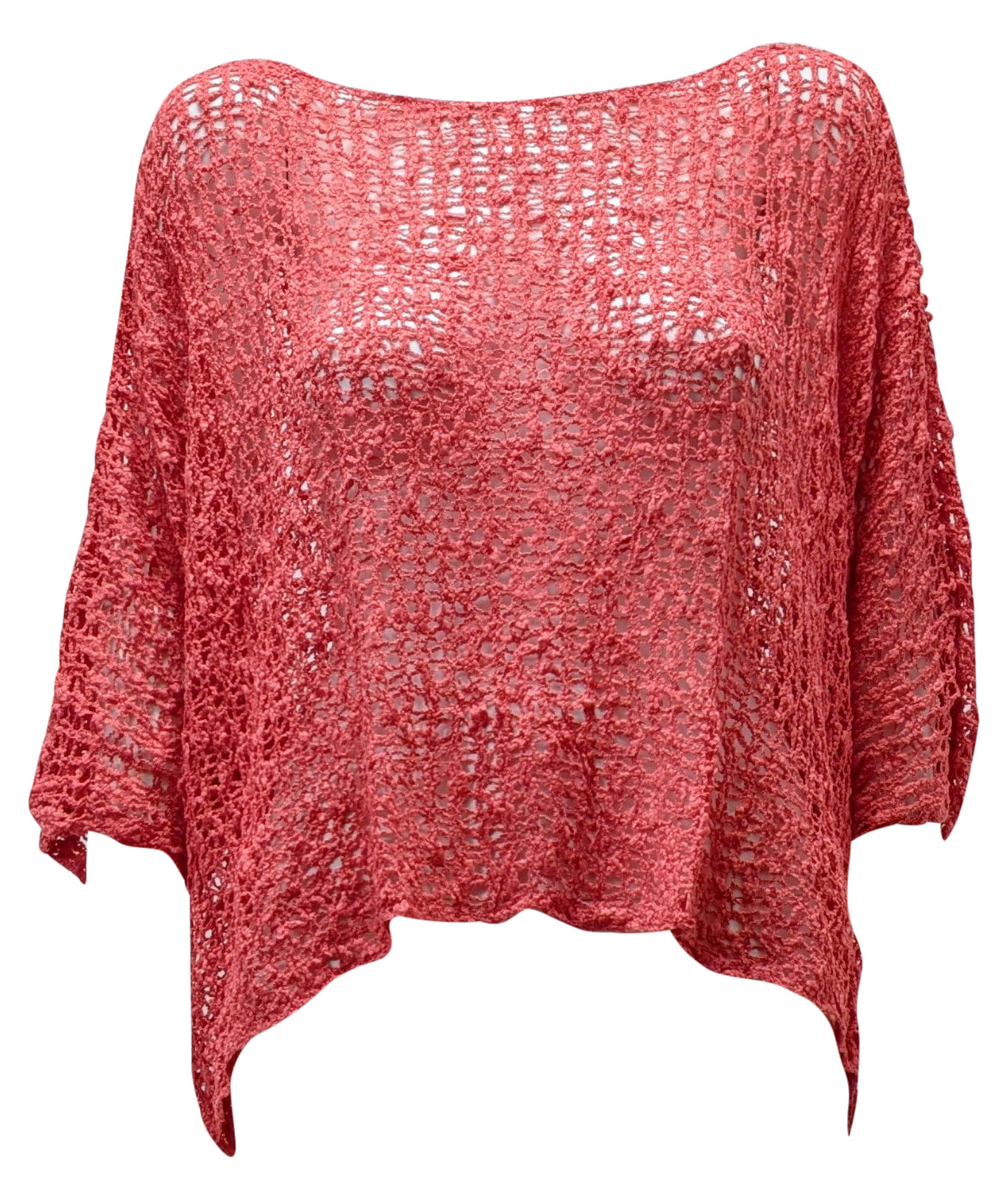 Womens Crochet Oversized Knit Top Batwing Boho Cover up Free Size 8-20