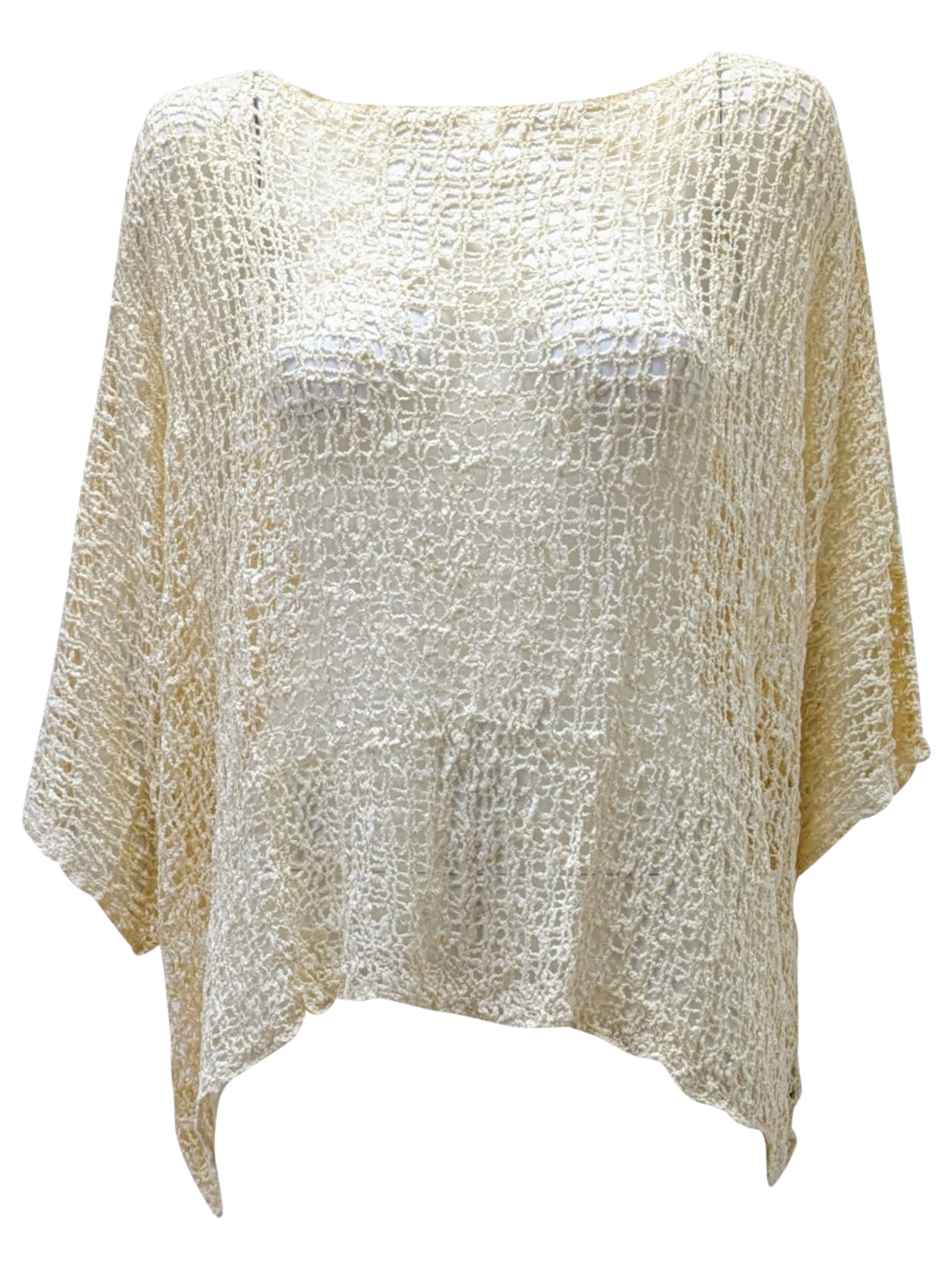 Womens Crochet Oversized Knit Top Batwing Boho Cover up Free Size 8-20