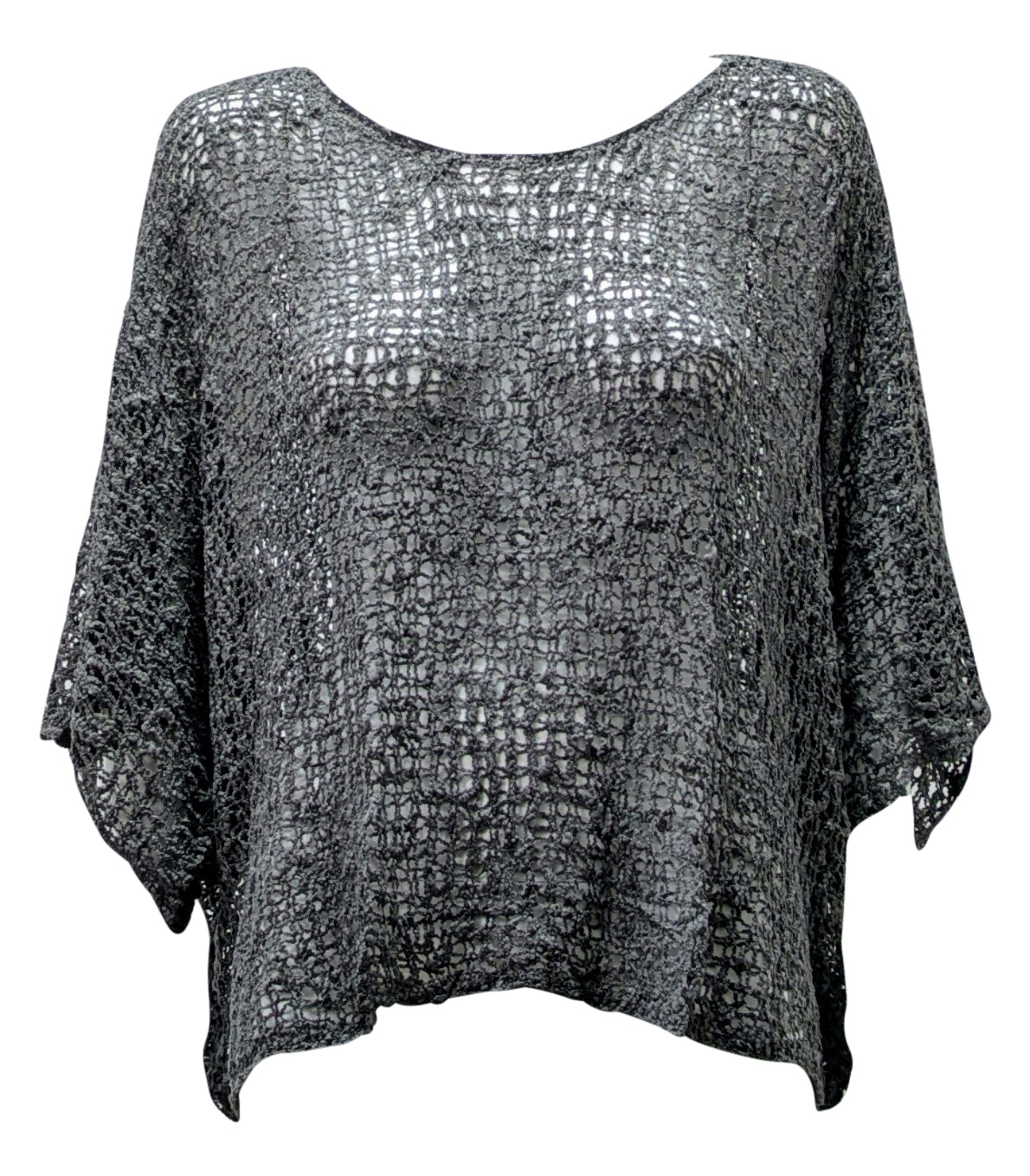Womens Crochet Oversized Knit Top Batwing Boho Cover up Free Size 8-20