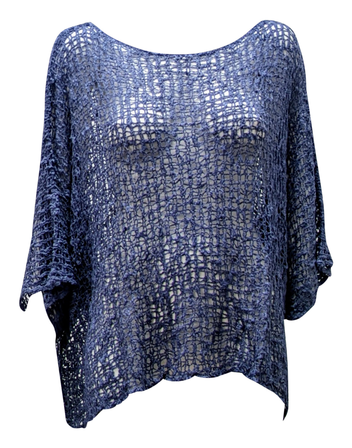 Womens Crochet Oversized Knit Top Batwing Boho Cover up Free Size 8-20