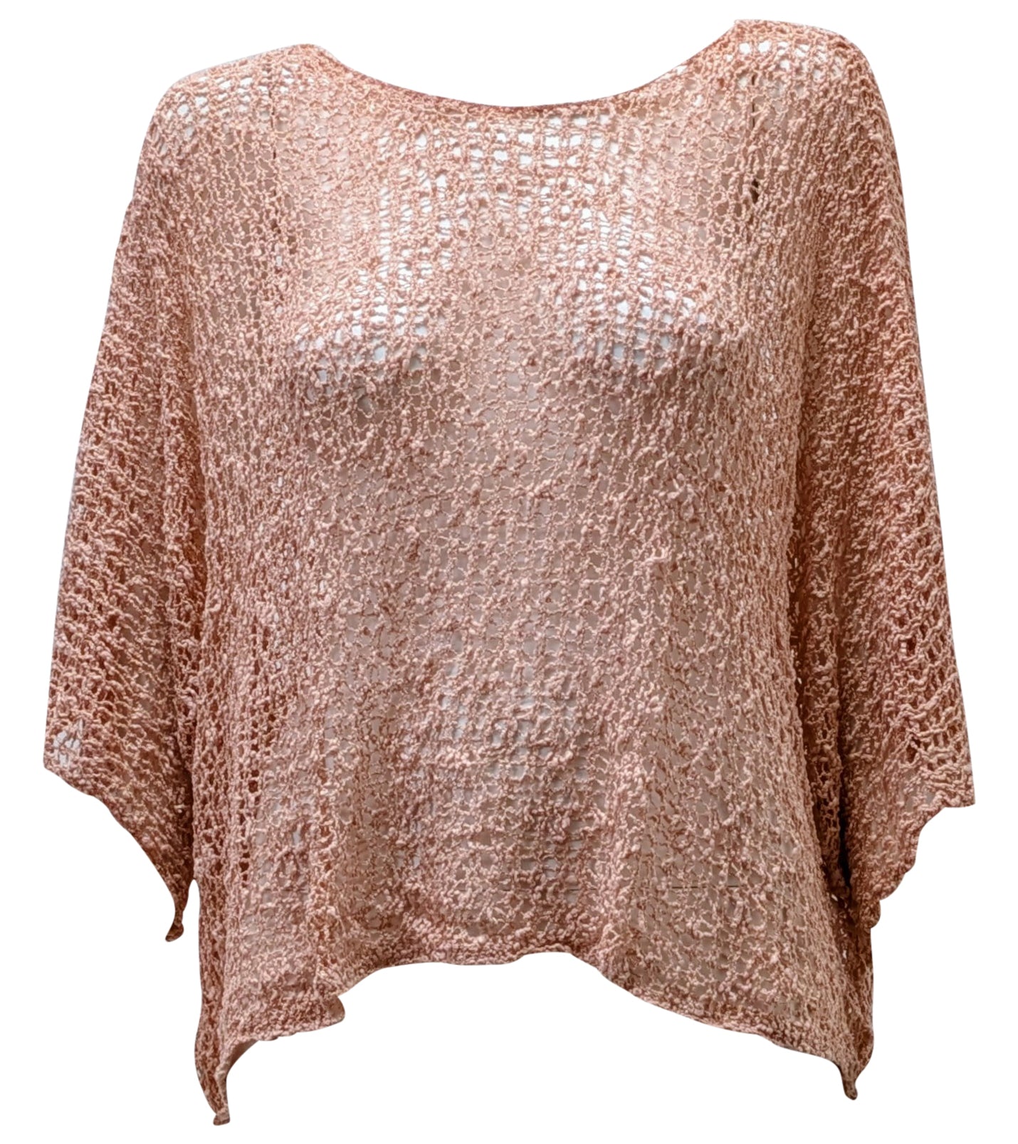 Womens Crochet Oversized Knit Top Batwing Boho Cover up Free Size 8-20