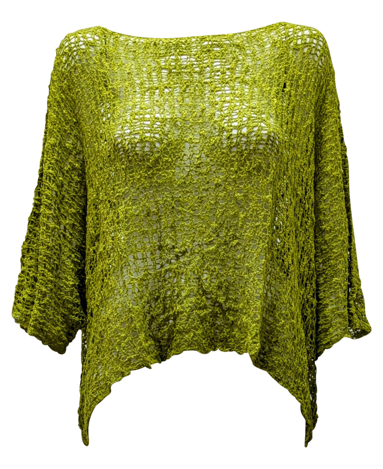 Womens Crochet Oversized Knit Top Batwing Boho Cover up Free Size 8-20