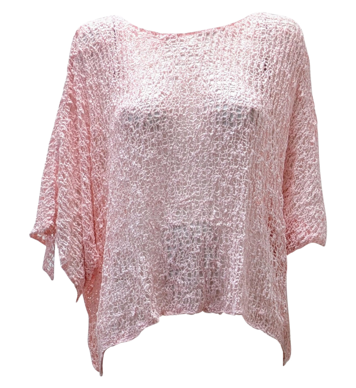 Womens Crochet Oversized Knit Top Batwing Boho Cover up Free Size 8-20