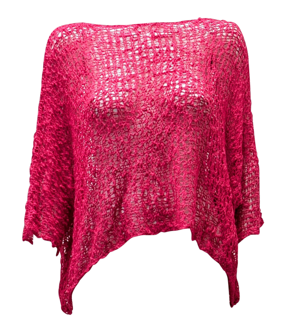 Womens Crochet Oversized Knit Top Batwing Boho Cover up Free Size 8-20