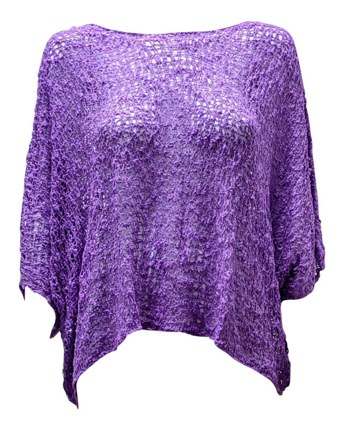 Womens Crochet Oversized Knit Top Batwing Boho Cover up Free Size 8-20