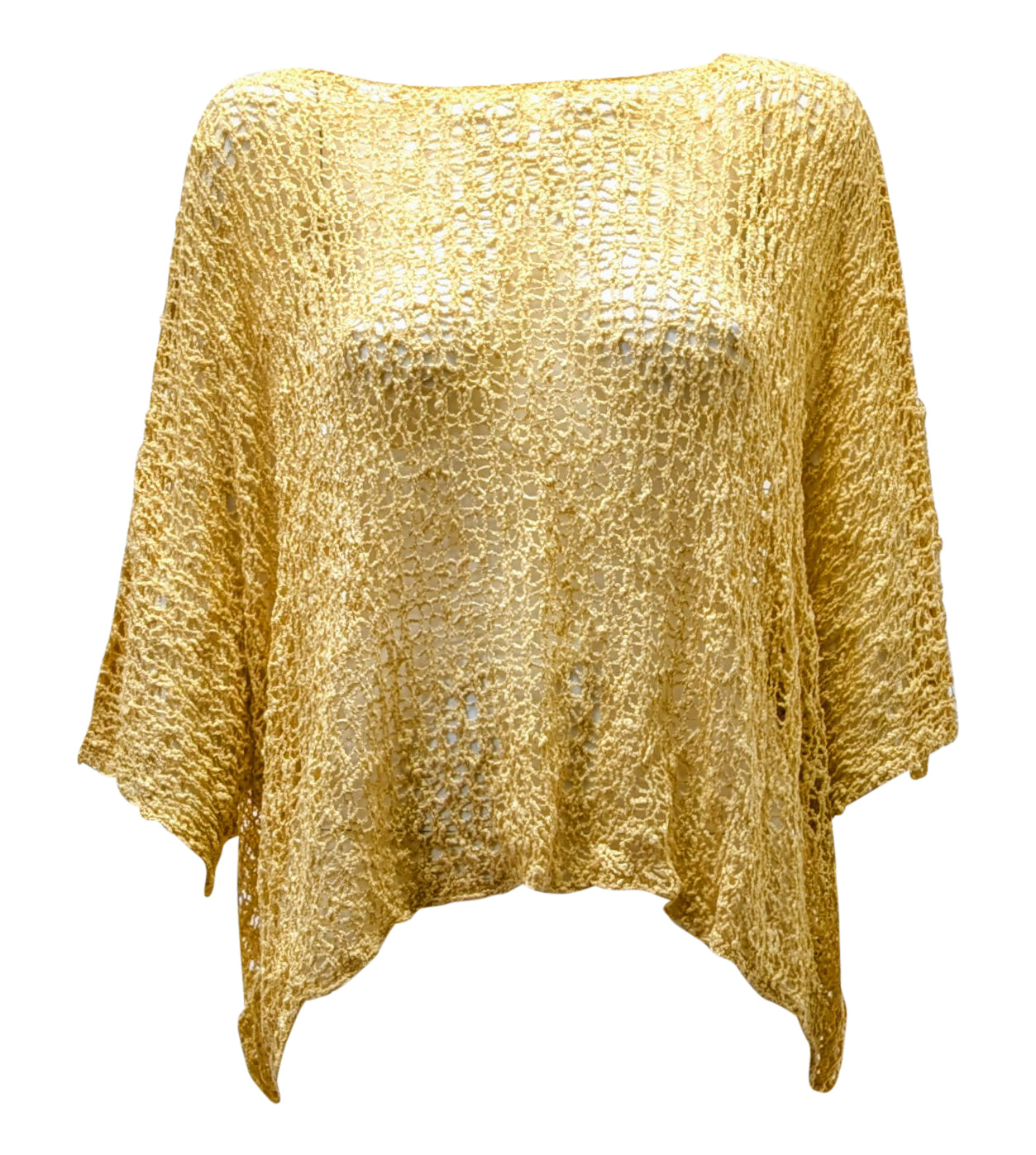 Womens Crochet Oversized Knit Top Batwing Boho Cover up Free Size 8-20