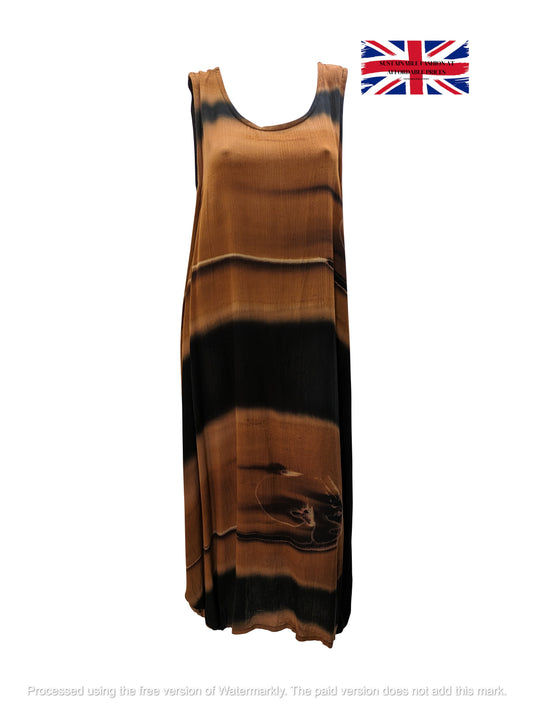 Womens Plus size Curve Dress Abstract Print Funky Bubble Pocket Maxi Free Size up to 24 - P1