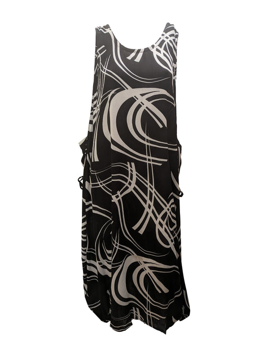 Womens Plus size Curve Dress Abstract Print Funky Bubble Pocket Maxi Free Size up to 24 - P10