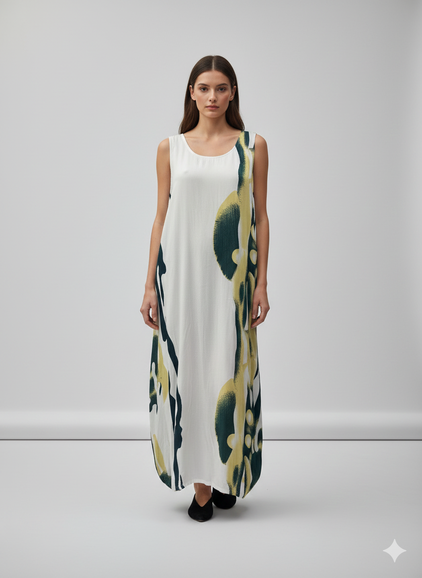 Womens Plus size Curve Dress Abstract Print Funky Bubble Pocket Maxi Free Size up to 24 - P11