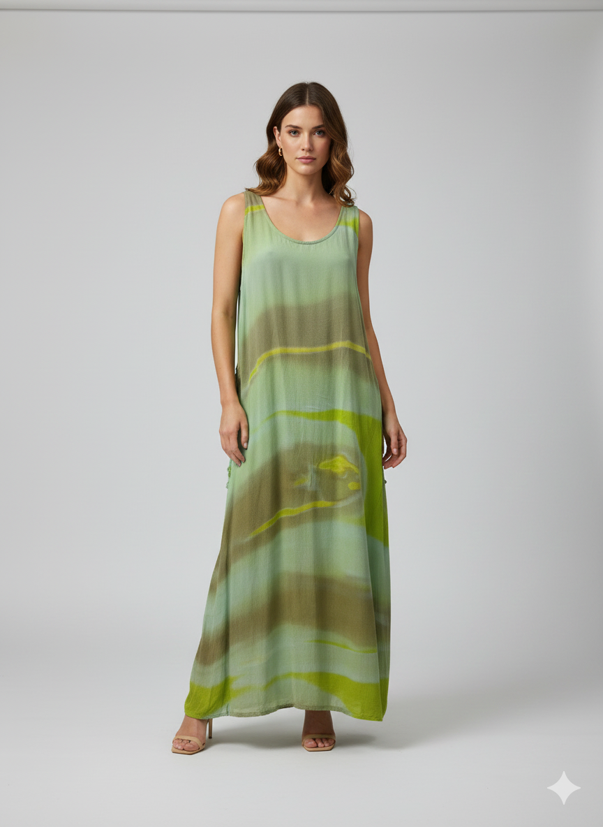 Womens Plus size Curve Dress Abstract Print Funky Bubble Pocket Maxi Free Size up to 24 - P14
