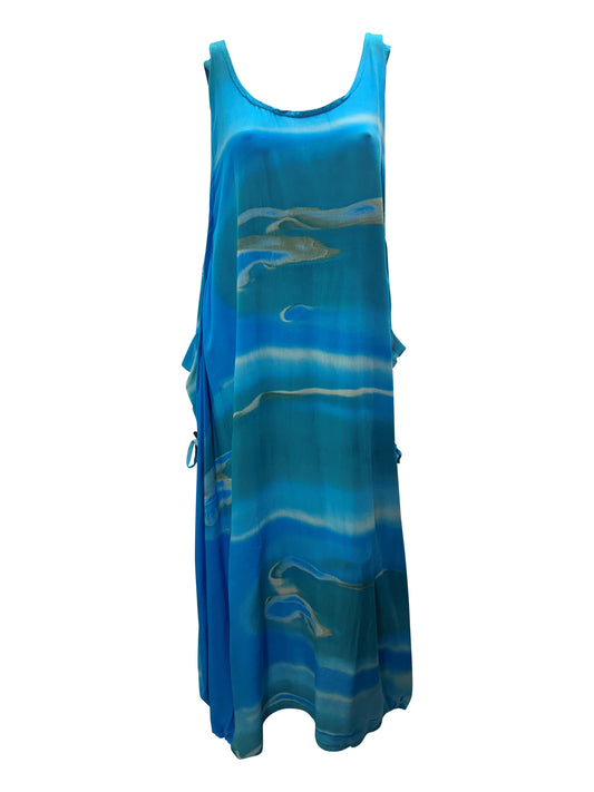 Womens Plus size Curve Dress Abstract Print Funky Bubble Pocket Maxi Free Size up to 24 - P15