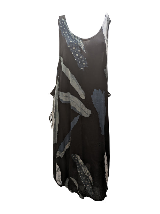 Womens Plus size Curve Dress Abstract Print Funky Bubble Pocket Maxi Free Size up to 24 - P16