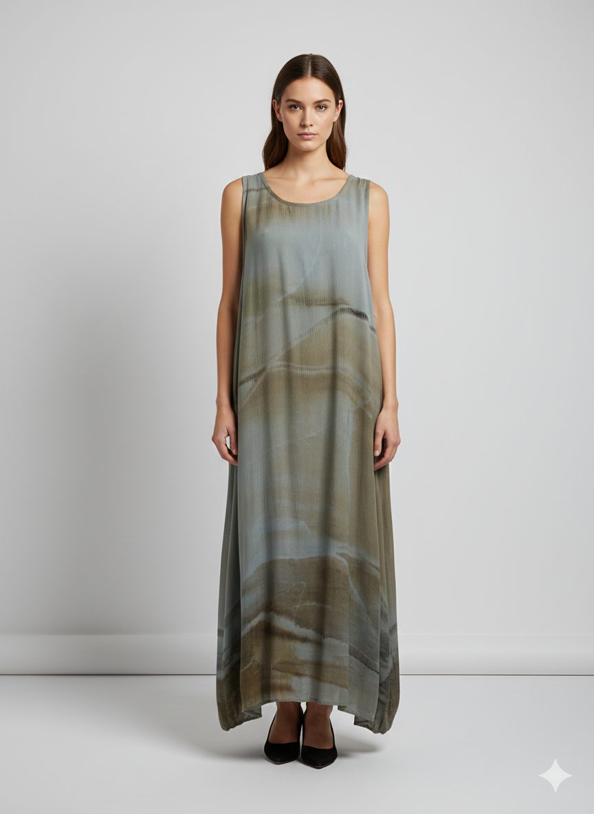 Womens Plus size Curve Dress Abstract Print Funky Bubble Pocket Maxi Free Size up to 24 - P2