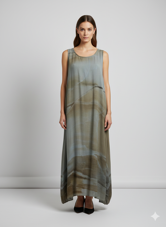 Womens Plus size Curve Dress Abstract Print Funky Bubble Pocket Maxi Free Size up to 24 - P2