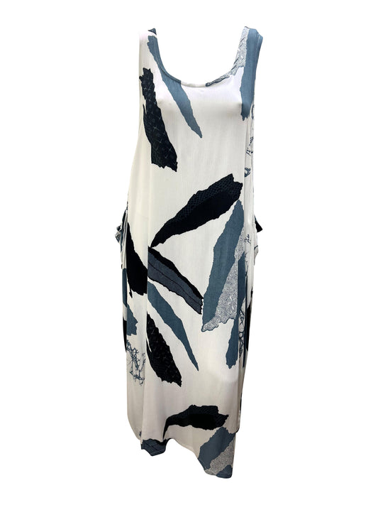 Womens Plus size Curve Dress Abstract Print Funky Bubble Pocket Maxi Free Size up to 24 - P24