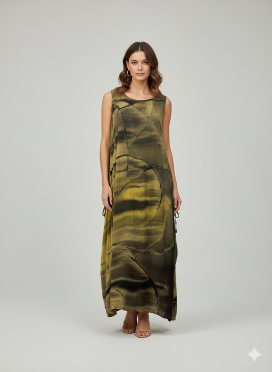 Womens Plus size Curve Dress Abstract Print Funky Bubble Pocket Maxi Free Size up to 24 - P25