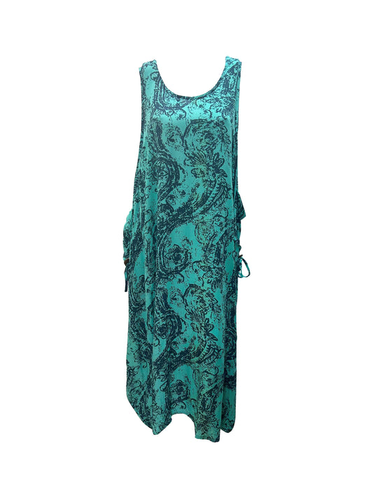 Womens Plus size Curve Dress Abstract Print Funky Bubble Pocket Maxi Free Size up to 24 - P26