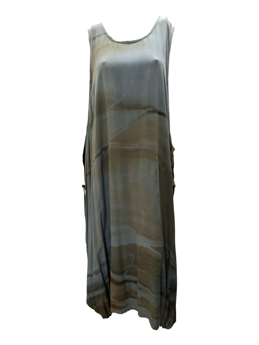Womens Plus size Curve Dress Abstract Print Funky Bubble Pocket Maxi Free Size up to 24 - P2
