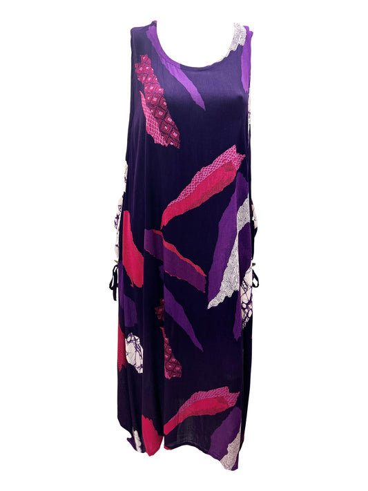 Womens Plus size Curve Dress Abstract Print Funky Bubble Pocket Maxi Free Size up to 24 - P32
