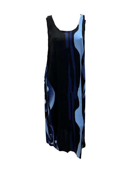 Womens Plus size Curve Dress Abstract Print Funky Bubble Pocket Maxi Free Size up to 24 - P34