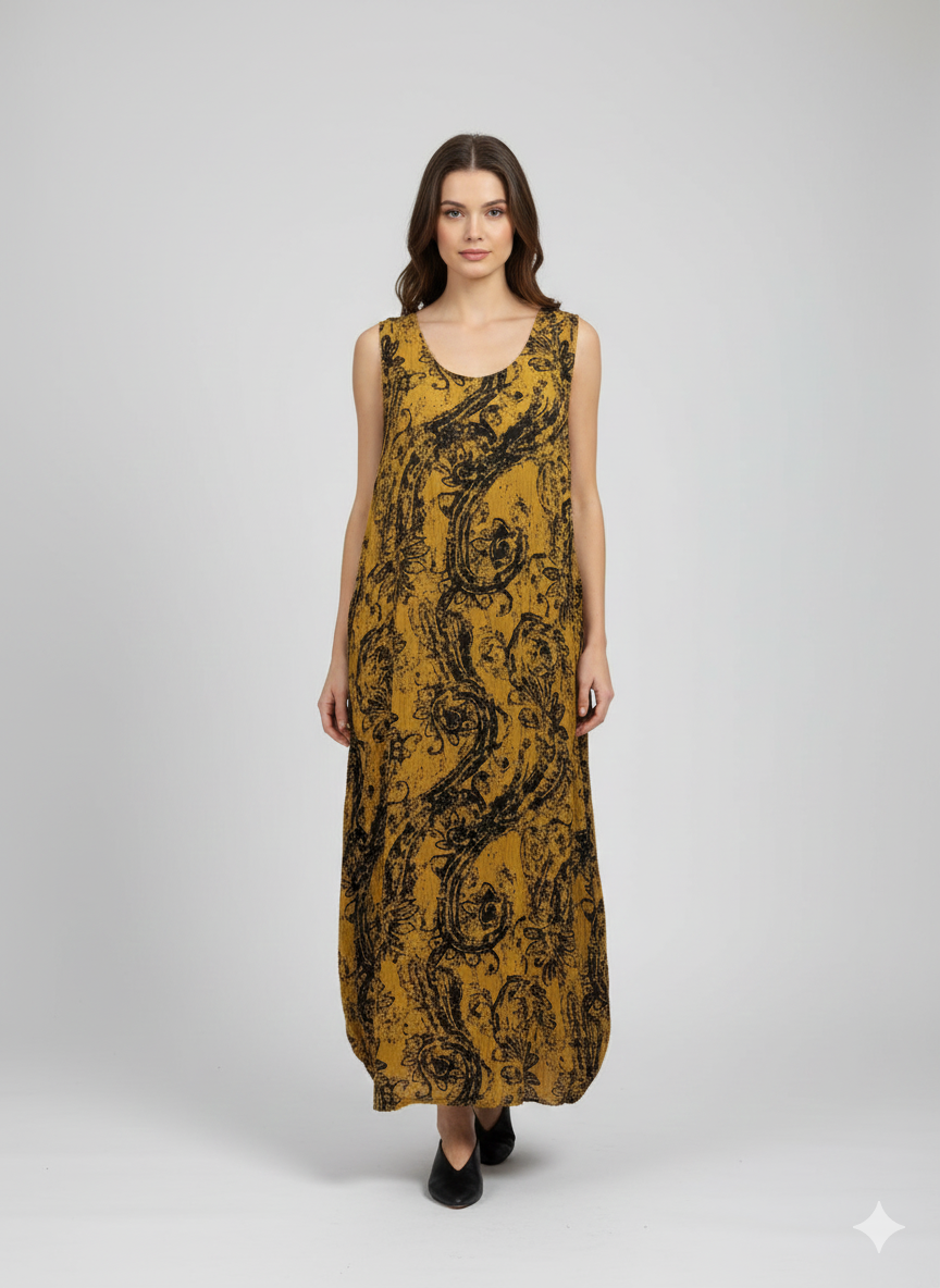 Womens Plus size Curve Dress Abstract Print Funky Bubble Pocket Maxi Free Size up to 24 - P4