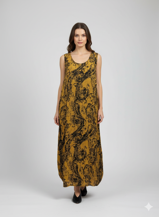 Womens Plus size Curve Dress Abstract Print Funky Bubble Pocket Maxi Free Size up to 24 - P4