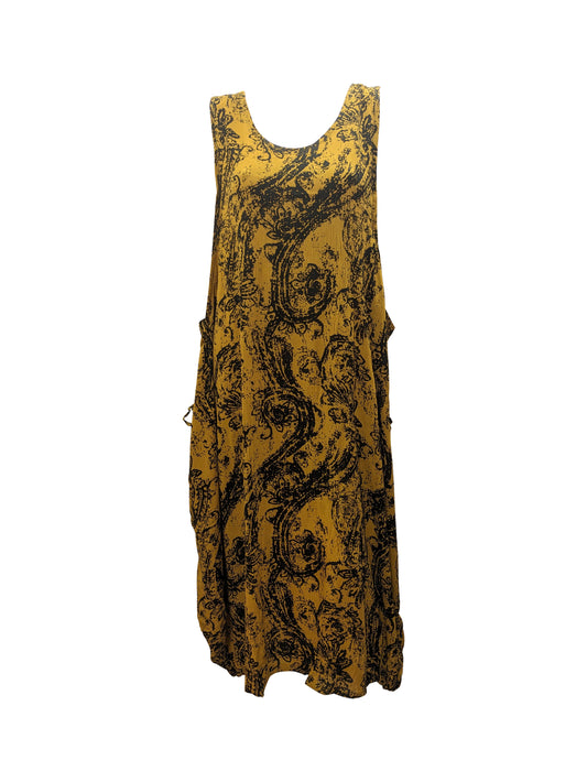 Womens Plus size Curve Dress Abstract Print Funky Bubble Pocket Maxi Free Size up to 24 - P4