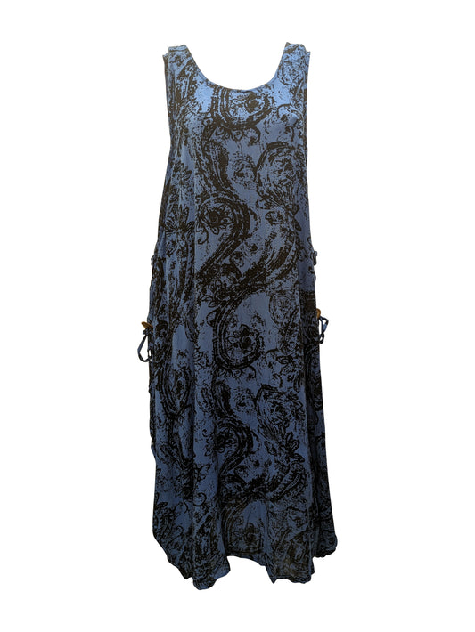 Womens Plus size Curve Dress Abstract Print Funky Bubble Pocket Maxi Free Size up to 24 - P5
