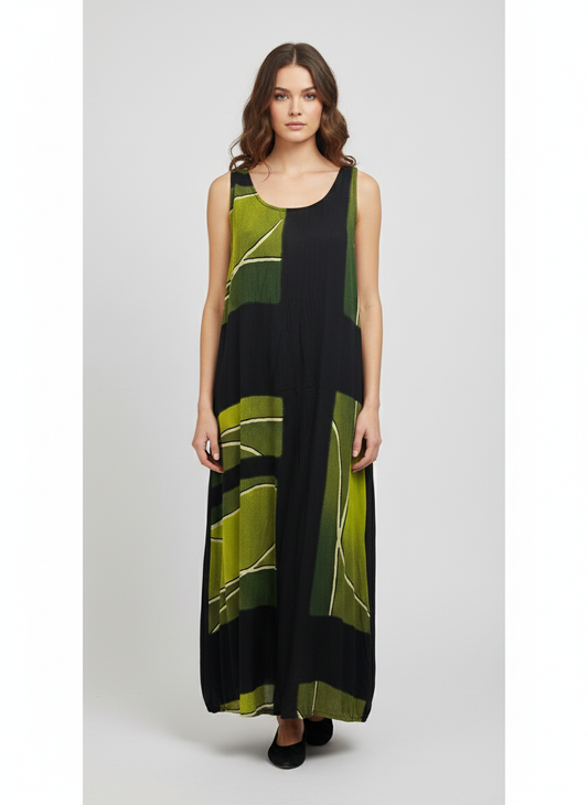 Womens Plus size Curve Dress Abstract Print Funky Bubble Pocket Maxi Free Size up to 24 - P7