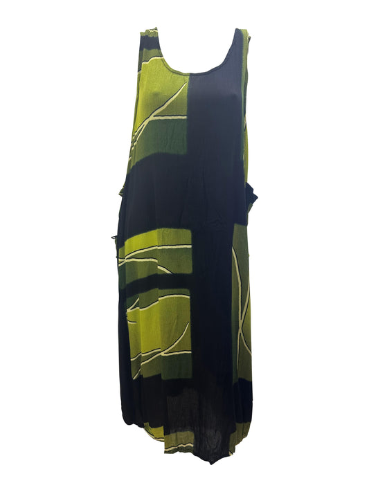 Womens Plus size Curve Dress Abstract Print Funky Bubble Pocket Maxi Free Size up to 24 - P7