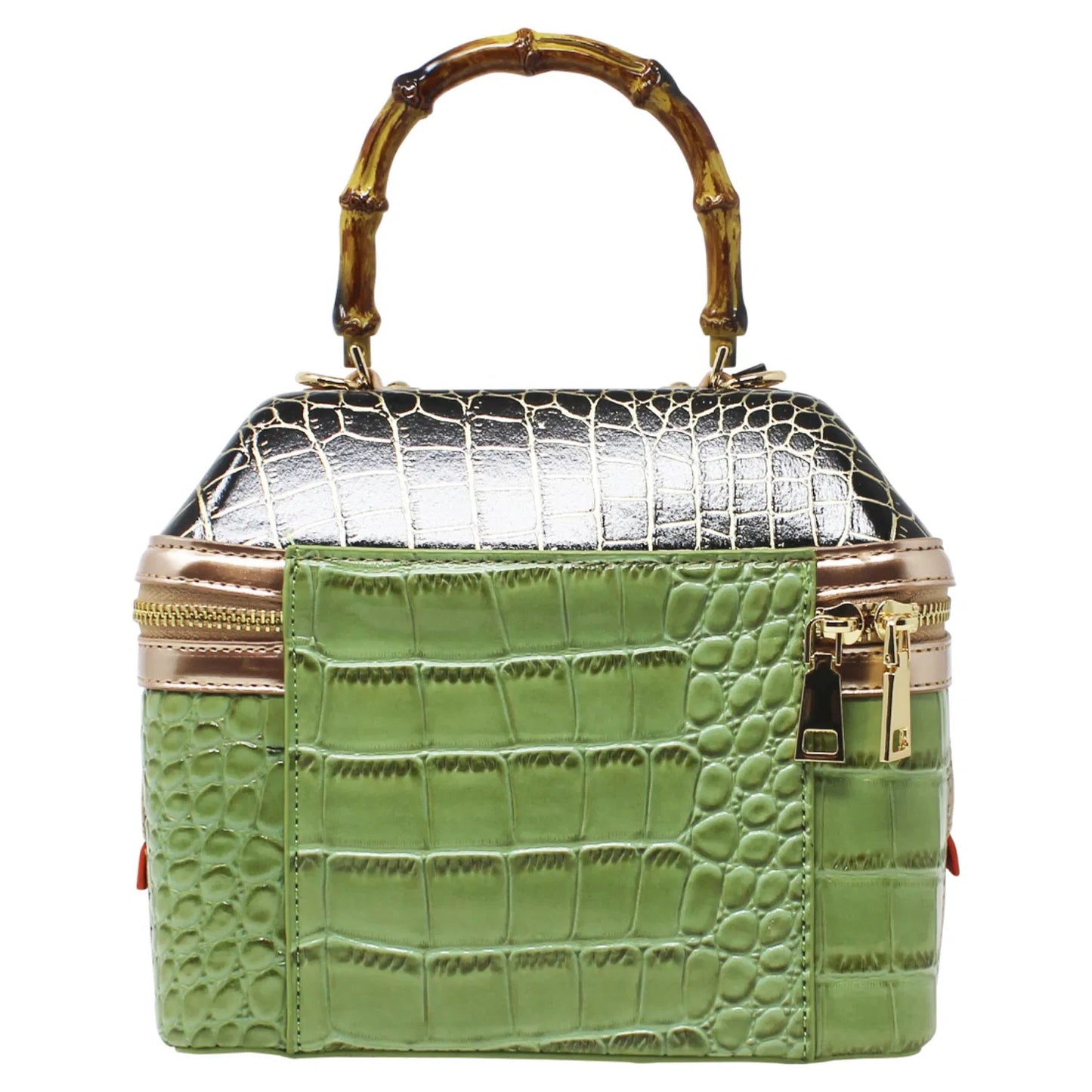 WOMEN'S STATEMENT BAMBOO TOP HANDLE HOUSE DESIGN BAG WITH DETACHABLE  STRAP